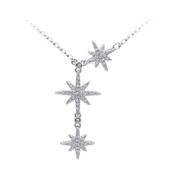 Starfish and Star & Floral Pendant Necklace - Picture 1 of 4